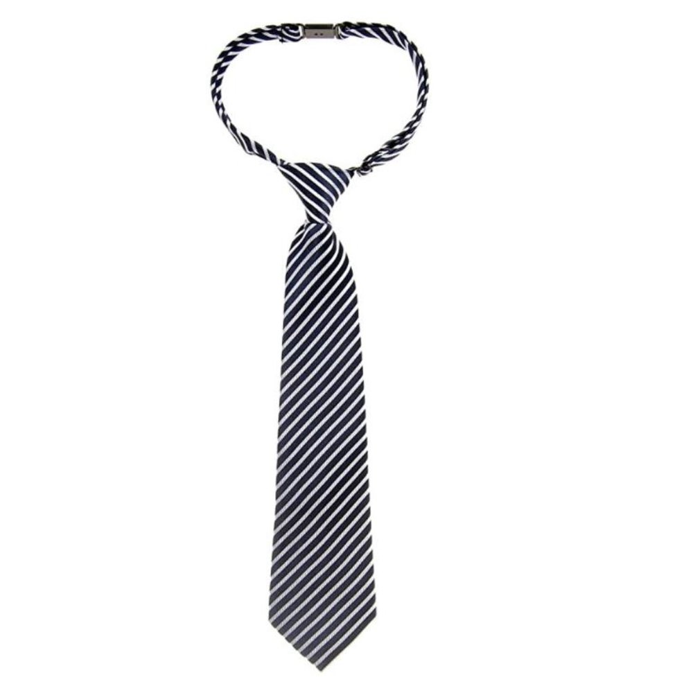 Modern Stripe Woven Pre-Tied Boy's Tie Navy 6-18mo